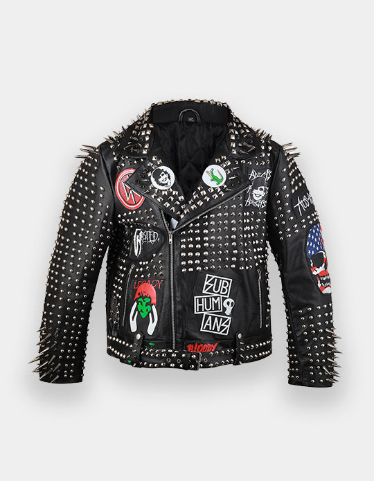 Spiked Steampunk Leather Jacket Men, Dead Kennedy Gothic Brando, Rivets Studded The Adicts Outer Wear, Men Deadly Mosh, Studwork Jacket,