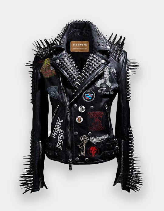 Spiked Steampunk Leather Jacket Men, Dead Kennedy Gothic Brando, Rivets Studded The Adicts Outer Wear, Men Deadly Mosh, Studwork Jacket