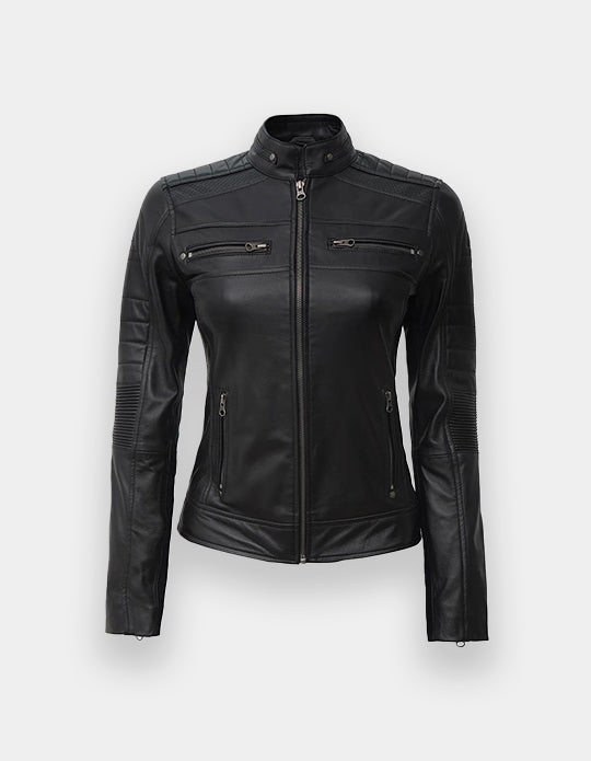 Women's Leather Jacket, New women's Black leather jacket made of 100% Original lambskin leather
