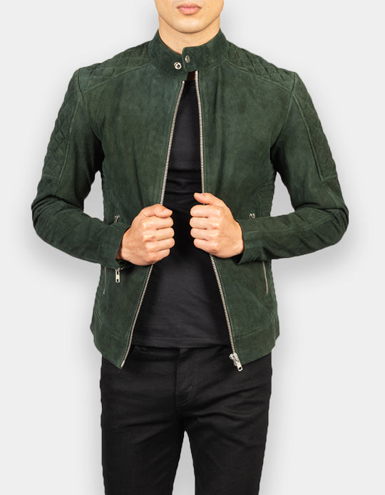 Biker Style Suede Jacket for Men