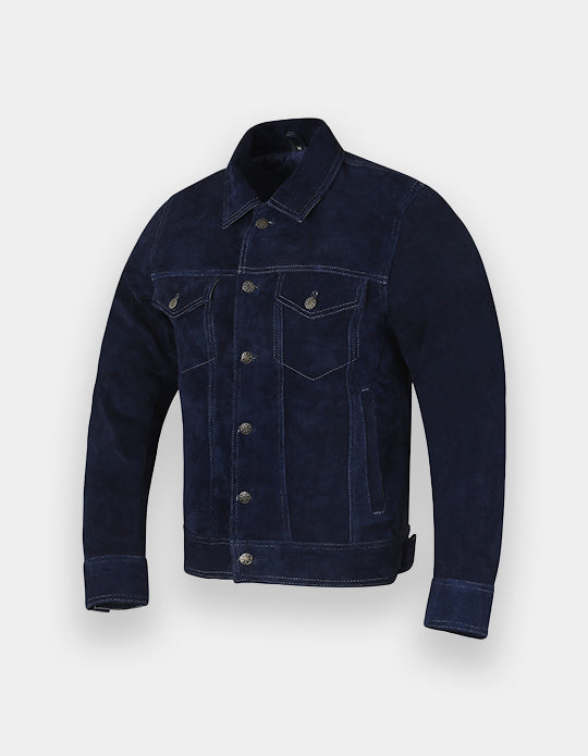 Women's Trucker Suede Jacket Classic Western Shirt Style Suede Fashion Leather Jacket, Chaqueta de ante camionero para mujer.