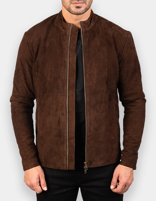 Biker Style Suede Jacket for Men