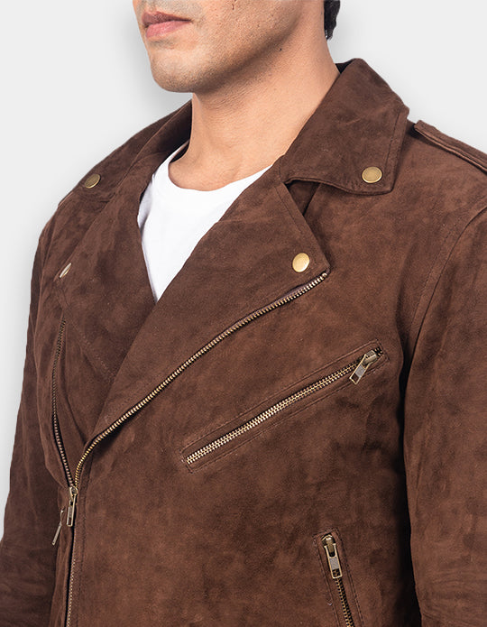 Biker Style Suede Jacket for Men