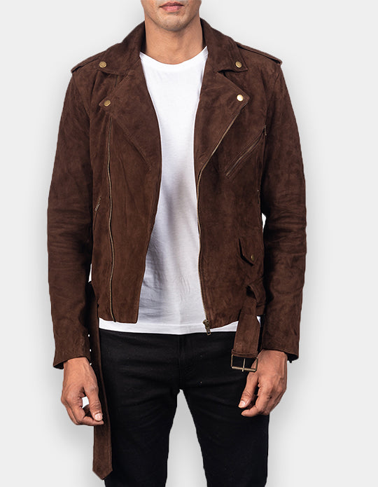 Biker Style Suede Jacket for Men