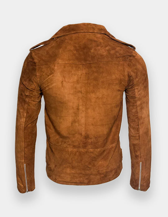 Suede Men's Leather Jacket Biker Style 100% Handmade Genuine Lambskin Slim Fit