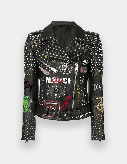 Dead Kennedy Jacket, Cow Skin Leather Frankenstein, Brando Jacket,