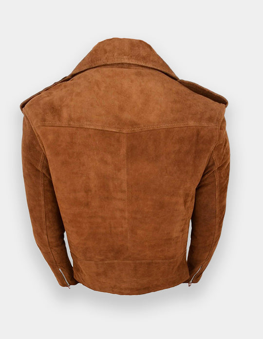 Suede Men's Leather Jacket Biker Style 100% Handmade Genuine Lambskin Slim Fit