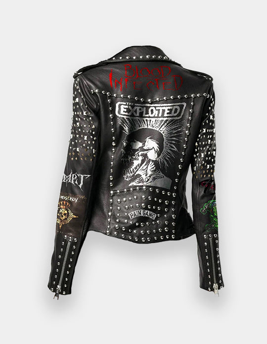 Dead Kennedy Jacket, Cow Skin Leather Frankenstein, Brando Jacket,