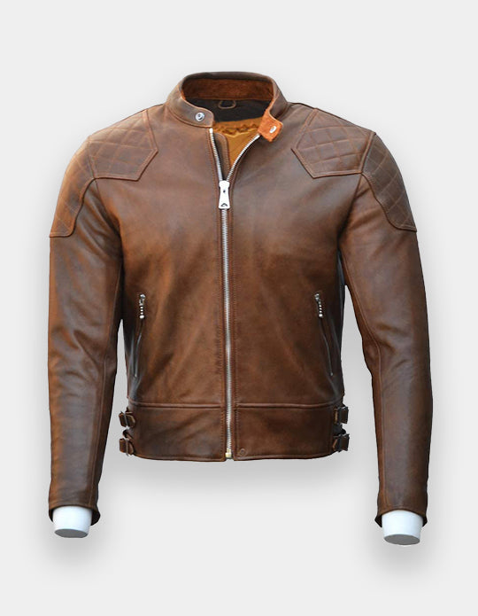 Men’s Premium Brown Leather Biker Jacket – Stylish, Durable &amp; Timeless