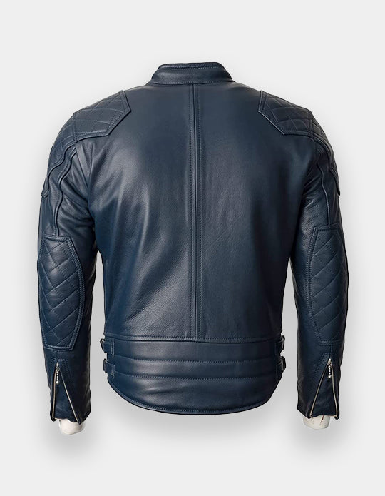Biker Leather Jacket for Men | Fashion-Style Bomber Jacket Genuine Leather and Zipper Pockets | Trendy Gift for Him.