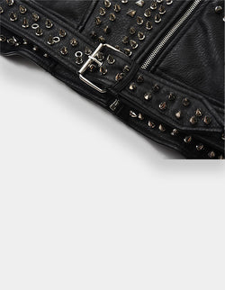 Women Steam-punk Studded Jacket Customized punk Motorcycle Jacket Studded Jacket 