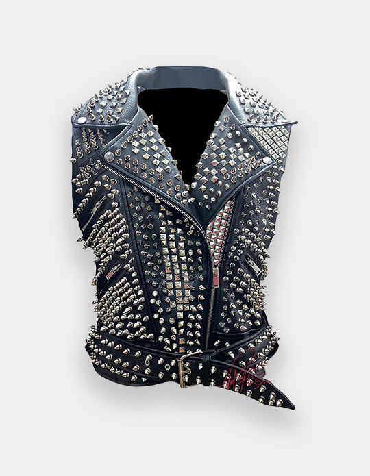 Spiked Steampunk Leather Vest custom made for you.