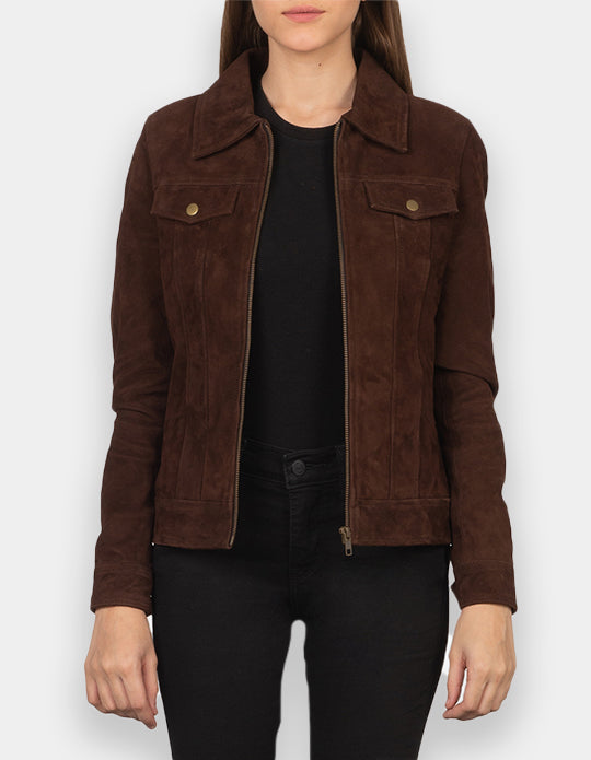 Suede Leather Jacket Handmade Women Suede Jacket Genuine Leather Jacket Biker Jacket Motorcycle Jacket For Women