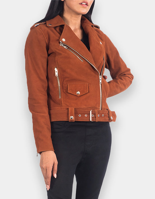 Women's Biker Brown Suede Classic Fashion Casual Jacket
Item specifics