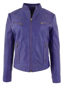 Purple Leather Jacket for Women