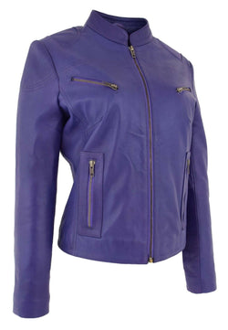 Purple Leather Jacket for Women