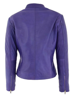 Purple Leather Jacket for Women