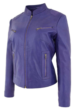 Purple Leather Jacket for Women