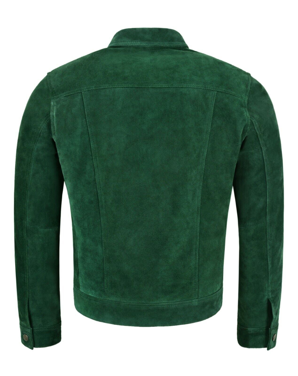 Green Suede Trucker Jacket