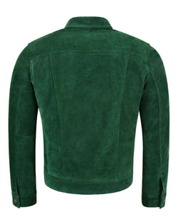 Green Suede Trucker Jacket