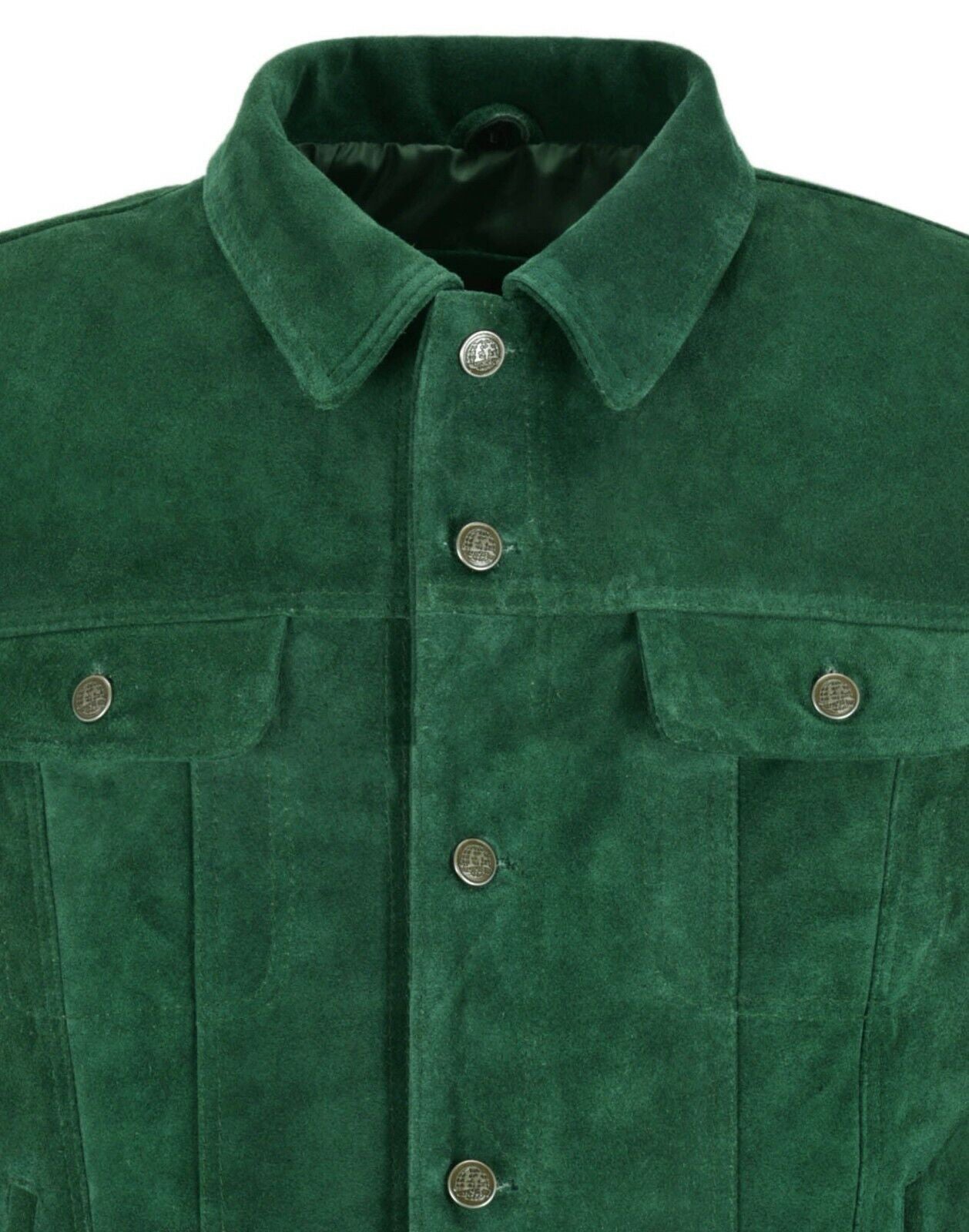 Green Suede Trucker Jacket