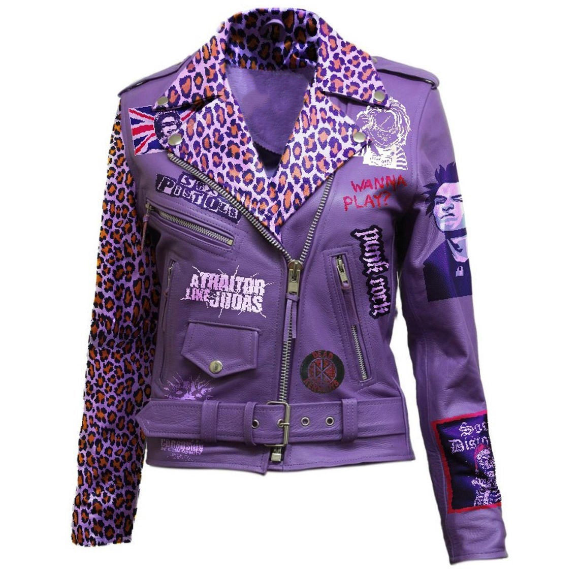 Purple Leather Jacket Women