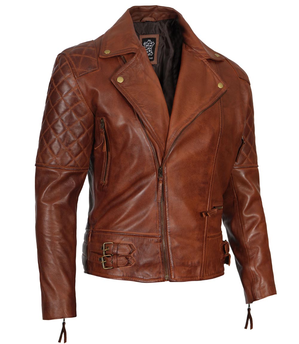 Brown Quilted Fashion Leather Jacket