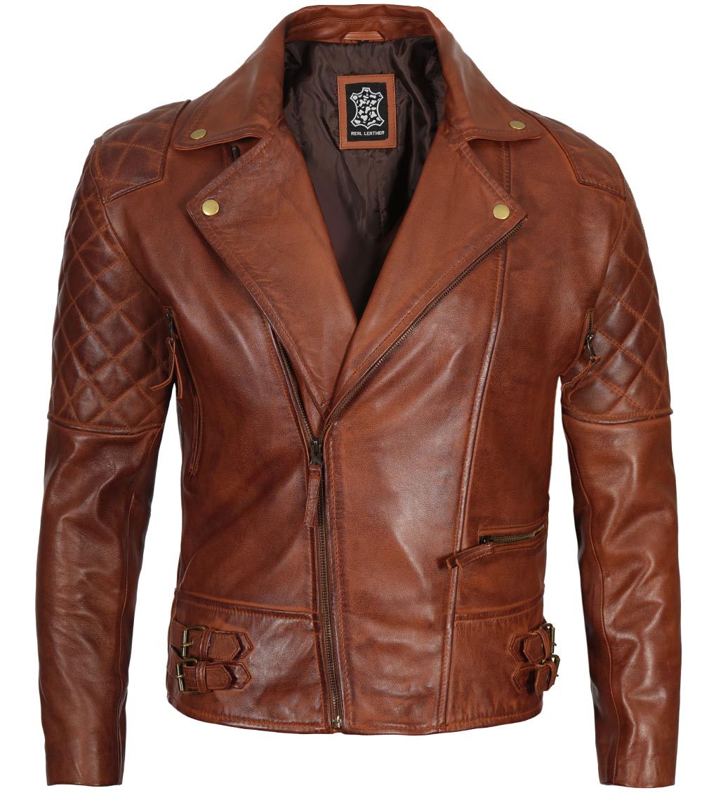 Brown Quilted Fashion Leather Jacket