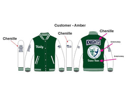 Custom fully Chenille St. Mary’s Ryken Letterman Jacket, Custom Embroidery Patches, Custom Letterman Jacket, Personalized Varsity Jackets